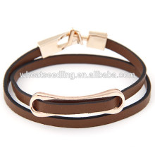 Mode basse moq vente en gros gros gros bracelet en cuir marron